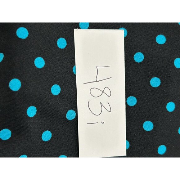 Robby Len Womens Polka Dot Swim Dress Black Teal Size 12 Beach Vacation - Picture 11 of 13